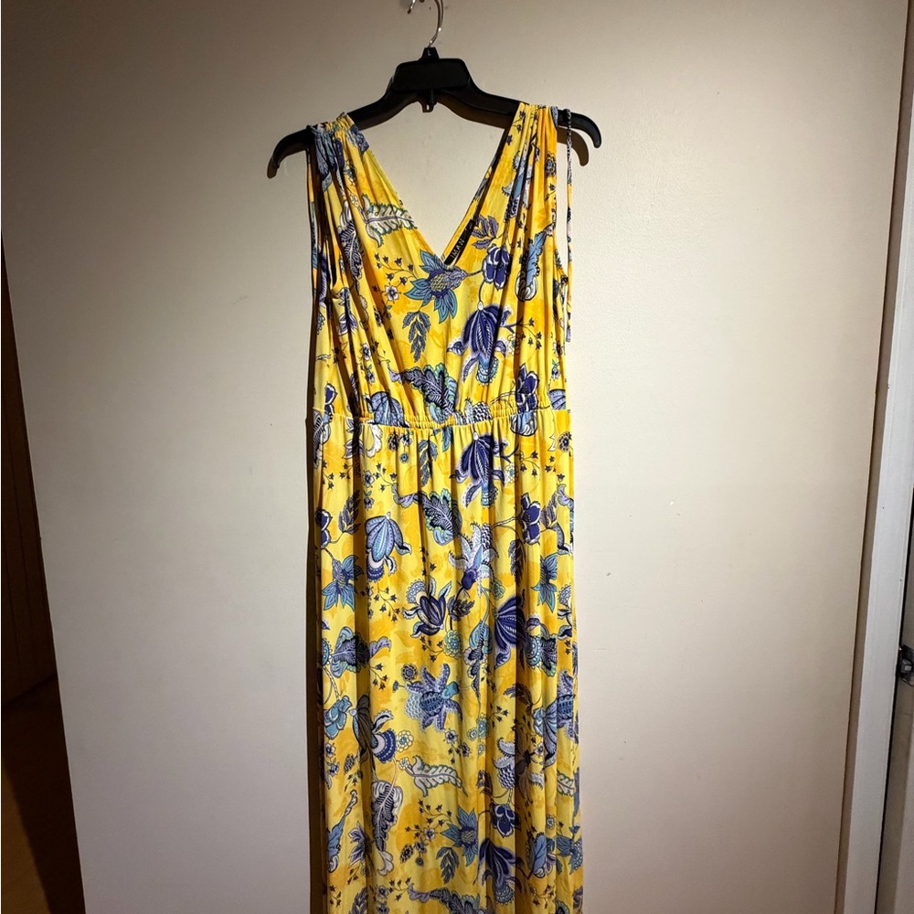 IMAN Yellow and Blue Floral Maxi Dress - Picture 9 of 16